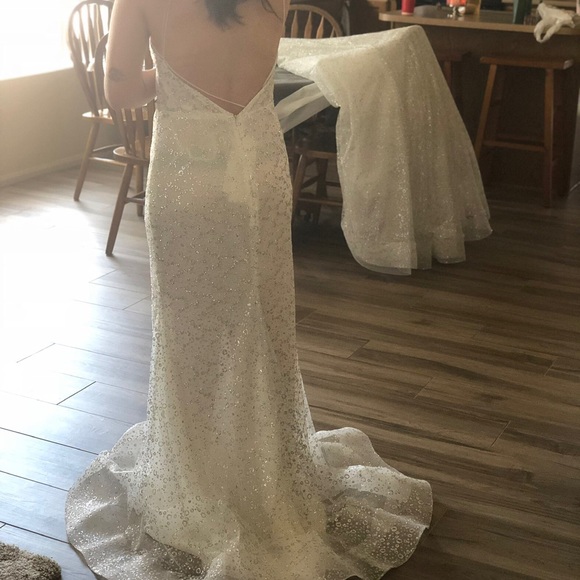 Sheer + Sparkling Wedding Dress - Picture 4 of 4